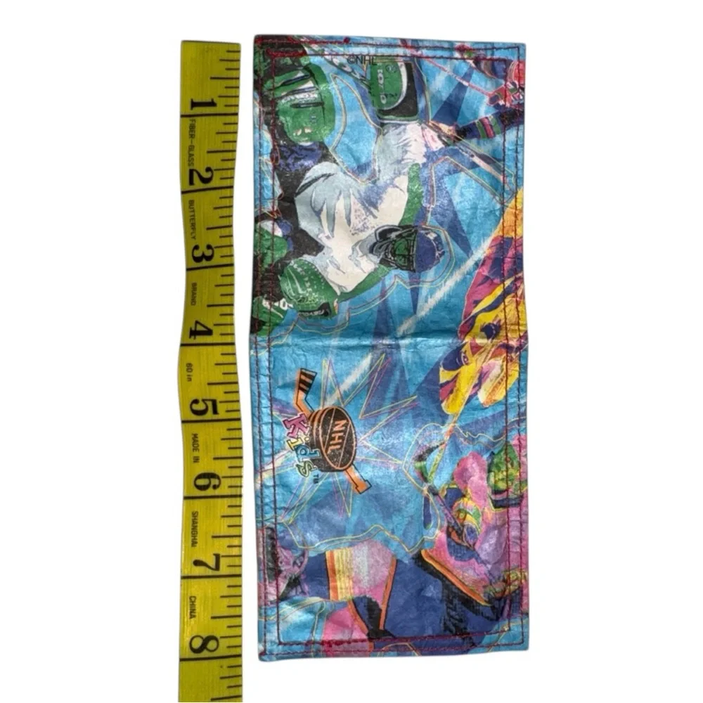 Vintage 90s NHL Kids Multicolor Blue Pink Wallet
